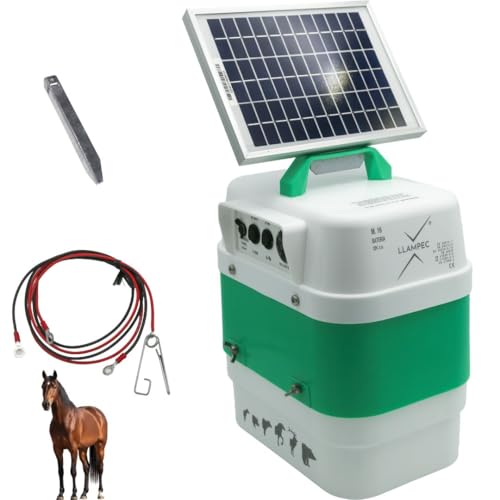 Llampec Pastor Eléctrico Solar 16S con Panel Solar 12v 5v Incluido – 4J 10.000V - 40 km de Alcance – Cerca eléctrica para Ganado, Caballos, Ovejas y Cerdos - Batería no incluida - Fabricado en España