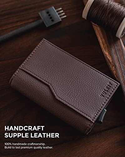 Image of VULKIT Card Holder Wallet with Double ID Windows RFID Blocking Pop Up Wallet Minimalist Design for 12 Cards