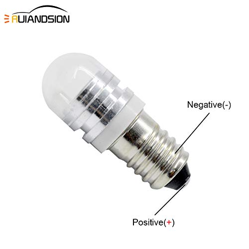 Ruiandsion 2-Pack E10 Mini Screw Base Light Bulbs 6V 150LM Warm White 4300K Miniature Bulb Replacement for Flashlights Electrical Circuits Experiment Projects Instrument Indicator Lights - Image 3