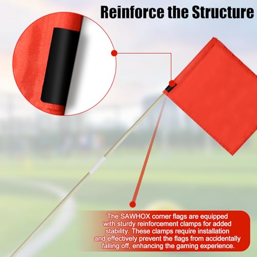SAWHOX Soccer Corner Flags, Set of 5 67-Inch Fiberglass Corner Flags for Soccer Field - Thumbnail 3