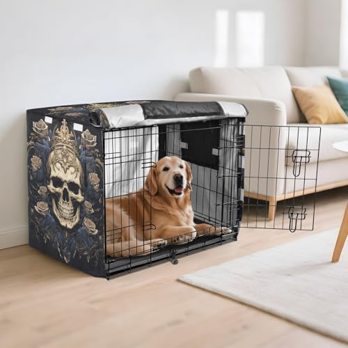 Housse imperméable cage chien chat tête de mort dorée bâche protection extérieure - 7
