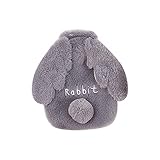 Momolaa Automne et Hiver Sac à Eau Chaude rempli d'eau Chauffe  épaissi PVC  déflagrant en Peluche Dessin animé Sac à Eau Chaude Femme Tente De Toit Voiture Occasion (Grey, One Size)