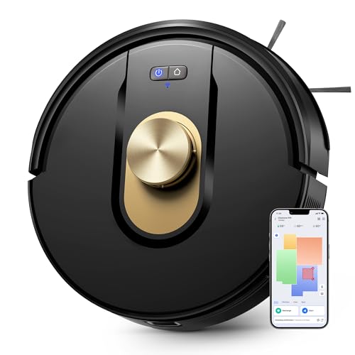 Vexilar W9 Robotstofzuiger en vloerwisser, sterk zuigvermogen van 5000 Pa, robotstofzuiger met...