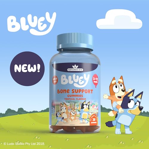 Bluey Kids Bone Support Gummies - Vitamin D3 & K2 to Support Growing Bodies and Bone Growth - Tropical, No Added Sugar, Vegan, Gluten Free - 30 Gummys for Children Ages 3-12 - Image 2