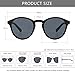 SUNGAIT Women's Classic Vintage Round Polarized Sunglasses Retro Style UV400(Black Frame(Matte Finish)/Grey Lens) K166HEIKHU