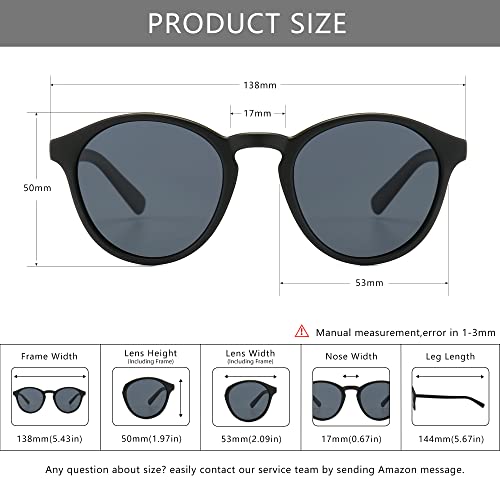 Image of SUNGAIT Classic Round Polarized Sunglasses Retro Vintage Style UV400