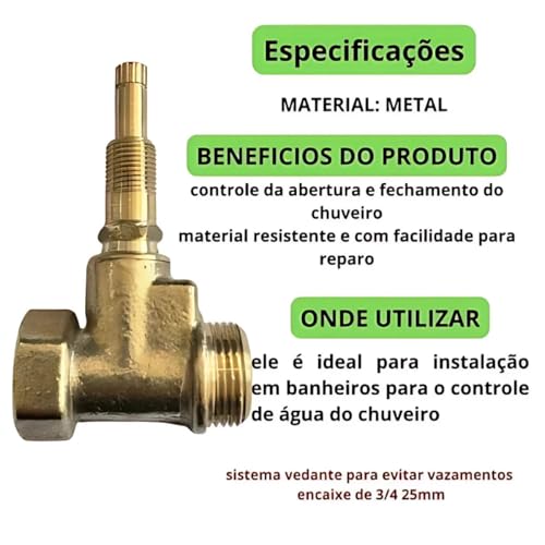 Registro Pressão Chuveiro Base 3/4 Padrão Deca S/Acabamento (Dourado)