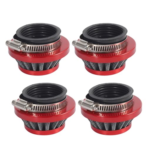 Filtre à air 44mm aluminium usiné rouge pour kit amélioration super pocket