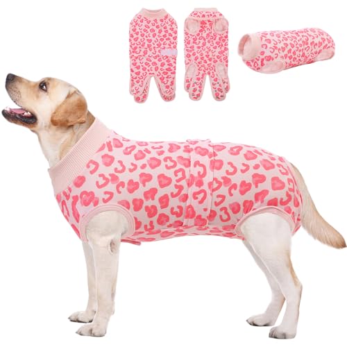 Image of AOFITEE Dog Recovery Suit, Soft Recovery Suit for Female Male Dogs, Anti-Licking Dog Onesie for Abdominal Wounds, Dog Surgery Recovery Suit After Spay Neuter, Substitute Cone & Collar Dog Bodysuit, XL