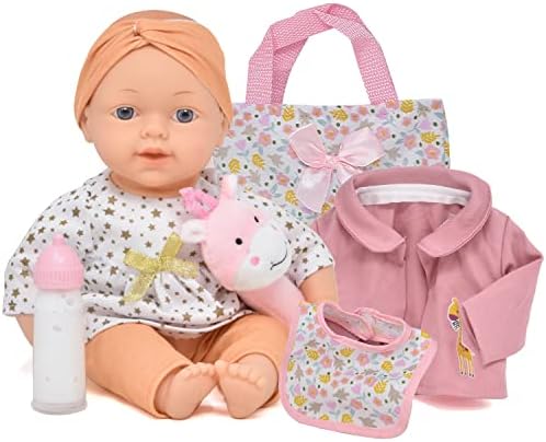Baby Doll with Toy Accessories Set Magic Disappearing Milk Bottle 14 Inch Soft Body Baby Doll with Clothes Diaper Bag and Bib