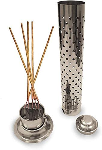 A2S Stainless Steel Agarbatti Stand with Dhoop Holder for Home & Temple 12 inch Height