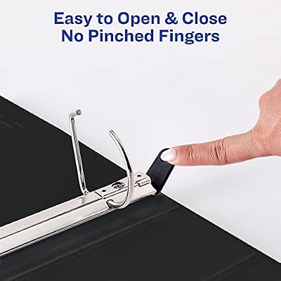 Avery Heavy-Duty View 3 Ring Binder, 2 One Touch Slant Rings, Holds 8.5 x 11 Paper, 4 Black Binders (79872)