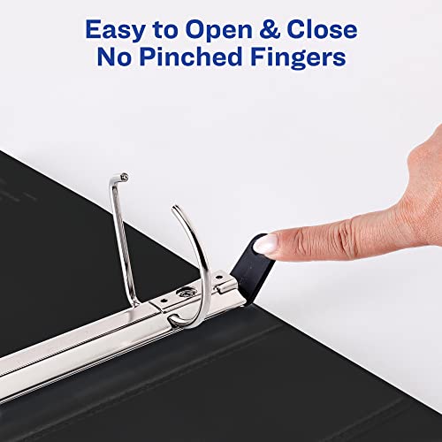 Image of Avery Heavy-Duty View 3 Ring Binder, 2 inch One Touch Slant Rings, Holds 8.5 inch x 11 inch Paper, 4 Black Binders (79872)