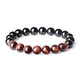 roter turmalin schmuck 10mm Schörl/Schwarzer Turmalin und 10mm rotes Tigerauge