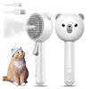 Cat Steam Brush, Brushes for Indoor Cats with Release Button, Dual Speed Spray USB Rechargeable Grooming Supplies, Cat Brush for Shedding Suitable for All Long-haired and Short-haired Pets
