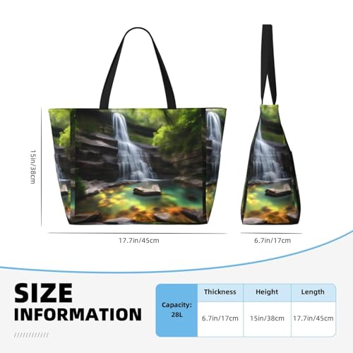 Waterfall Views Large Capacity Waterproof Sandproof Multifunctional Beach Travel Camping Picnic Storage Bag4