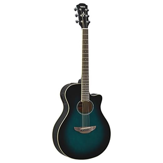 Yamaha APX600 OBB Thin Body Acoustic-Electric Guitar, Oriental Blue Burst
