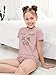 Kingdenergy Girl’s T-Shirt Shorts Set 2 Piece Printed Outfits Fashion Closed Eyes Clothing Sets Pink