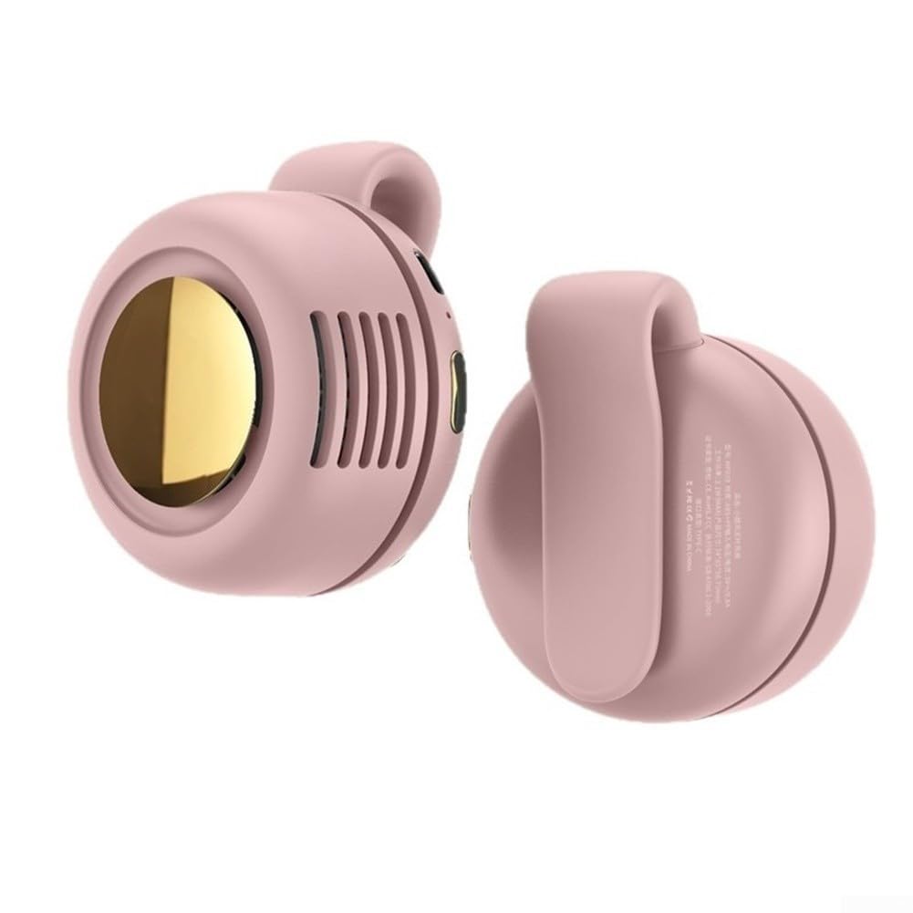 Bladeless Clip On Fan Featuring Whisper Quiet Operation And Rechargeable Battery For Office Nursery Study And Outdoor Activities Pink(Pink)