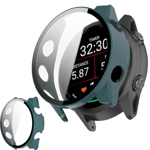 UIUIKA For Garmin Forerunner 570 47mm �J�o�[ �K�[�~�� Forerunner 570 47mm �ی�P�[�X �����K���X�t�B����&PC�t���[�� �����h�~ �Ռ��z�� �X�N���b�`�h�~ �h�o�h�� �w��h�~ �y�ʔ��^�݌v�i�u���b
