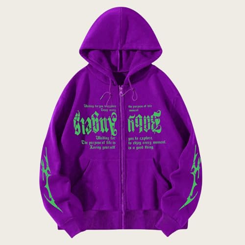 Mens Hoodies Sweatshirt Full Zip up Printed Lightweight Oversized Fashion Pullover Tops Casual Long Sleeve Sweatshirts3