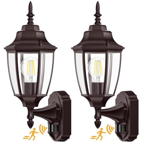 Lamomo Motion Sensor Outdoor Wall Lights Fixture, 2-Pack Porch Lamp, Bronze by Lamomo - Used condition - US$59.96