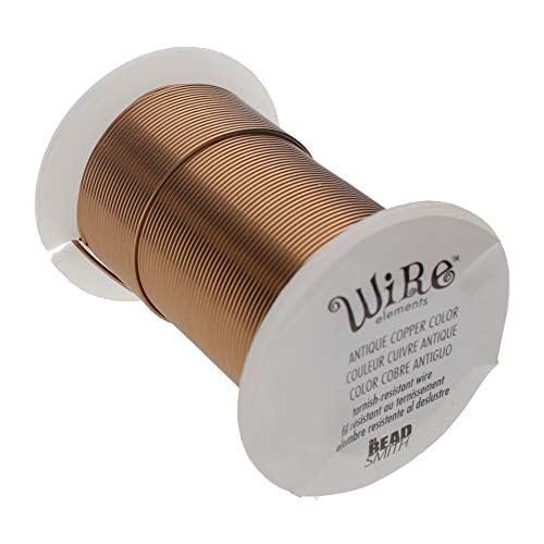 Image of The Beadsmith Copper Jewelry Wire | 16 Gauge Craft Wire for Jewelry Making, Antique Copper Color, 8 Yd (7.32 m), Lacquered Tarnish-Resistant for Crafts