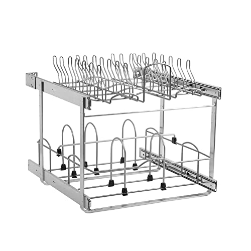 Knape & Vogt Simply Put 20-in W x 19.75-in 2-Tier Pull-Out Cookware Organizer