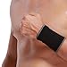 Neotech Care Wrist Band Support Sleeve (1 Unit) - Elastic & Breathable Knitted Fabric Compression Brace - for Tennis, Gym, Sport, Tendonitis - Black Color (Size M)