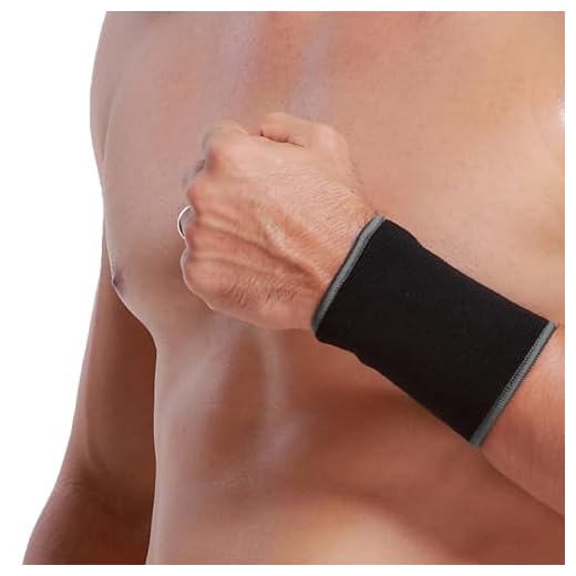 NeoTech Care Wrist Band Support Sleeve - Elastic & Breathable Knitted Fabric Compression Brace - for Tennis, Gym, Sport, Tendonitis - Black Color (Size M, 1 Unit)