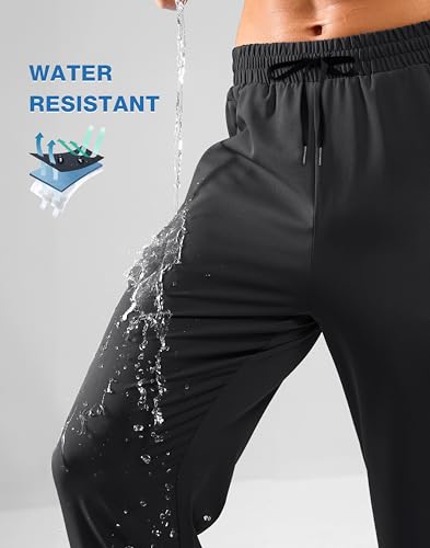 Image of Pudolla Men's Lightweight Hiking Pants Quick Dry Outdoor Sweatpants with Zipper Pockets for Athletic Workout Casual Travel