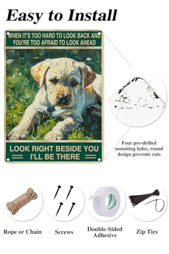 TopPacific Labrador Retriever-Schild, Retro-Blechschild mit Aufschrift 'Look Right Beside You', für Draußen und drinnen, Wandposter, Hausbar, Laden, Dekorationen, Kaffee, Vintage-Schild, Geschenk