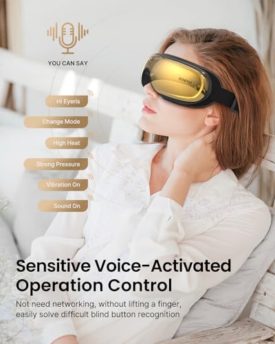 RENPHO Eyeris 3 Eye Massager with Heat and Cooling, FSA Eligible HSA, Birthday Christmas Gifts for Women Men Him Her, Voice Control Eye Mask for Migraines, Eye Care with DIY Massage, Reduce Dry Eyes - Image 4