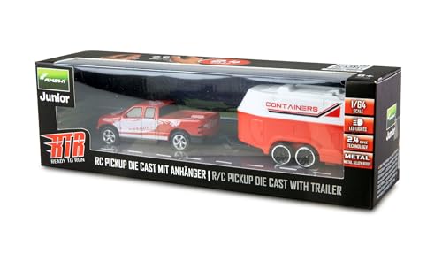 Pick up télécommandé 1:64 rouge avec remorque de cheval RTR pour enfant dès 6 ans