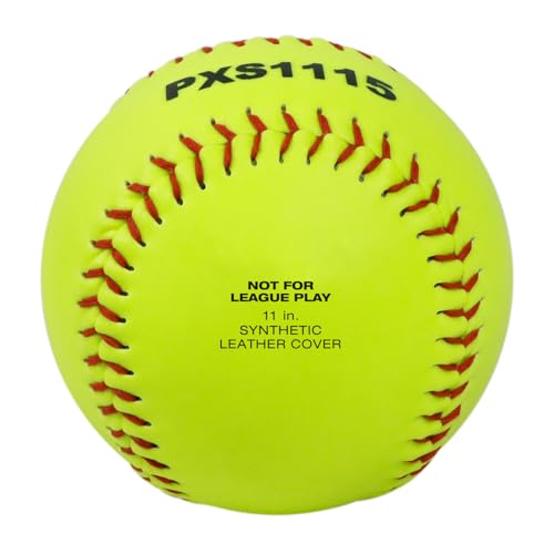 PHINIX Slow-Pitch Softballs Cork Core for Practice 11" & 12" Options (Bag of 3, 11 Inch)