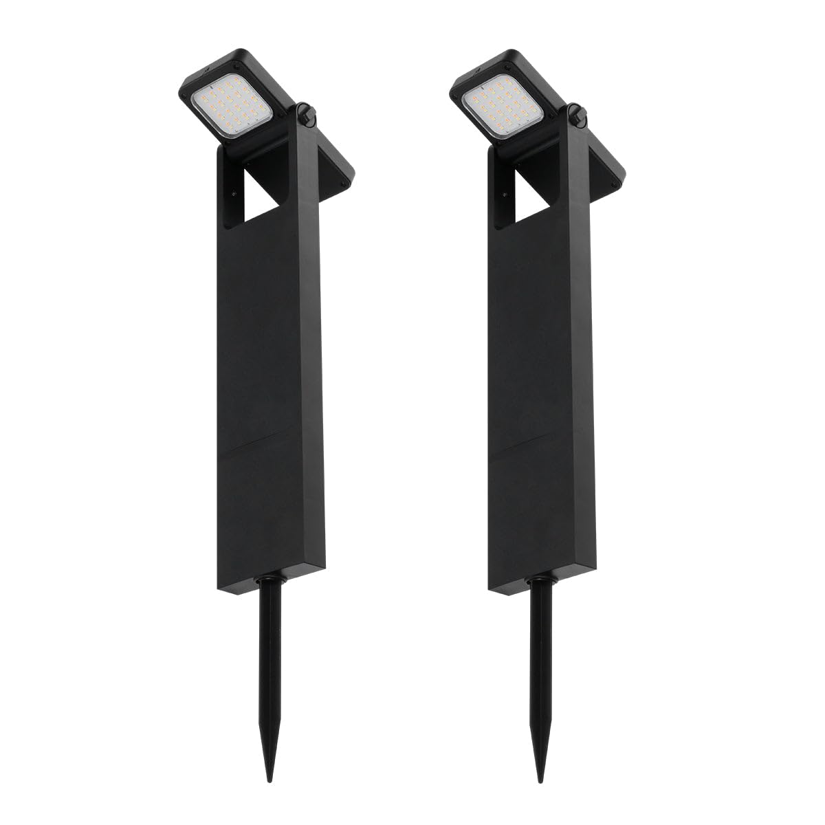 Lumisky Lote de 2 balizas solares para plantar LED blanco cálido BRITY H49 cm Luz exterior, iluminación solar para jardín camino