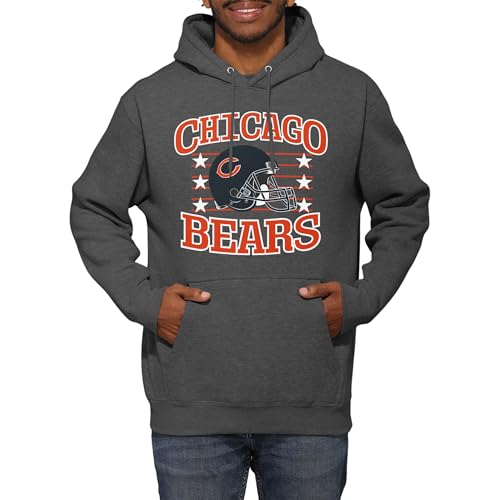 Image of FOCO Unisex Adult NFL Team Logo Gridiron Glory Pullover Hoodie Hoodie, Dark Grey Mottled, Large