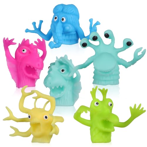 SAFIGLE Kinder Spielzeug 6 Fingerpuppen Dehnbare Fingerpuppen Fidget-Spielzeug Fingermonster Taschenfüller Rollenspiel-Spielzeug Partyartikel Lustiges Spielzeug Für Kinder Zufällige Kinderspielzeug ha