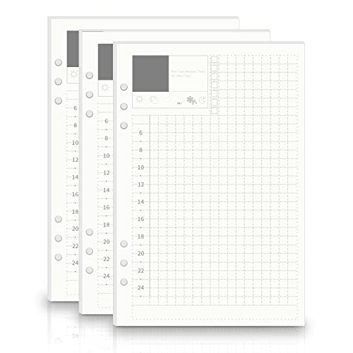 A5 Daily Planner Insert Refill Paper - 135 Sheets/270 Pages 6 Holes Punched Office College Filler Paper, 100Gsm White Loose-Leaf Binder Paper, 5.6" X 8.3" #TOP4