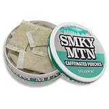 Smokey Mountain Caffeinated Pouches - Spearmint - Tobacco Free and Nicotine Free - 1 Can - 15 Pouches Per Can