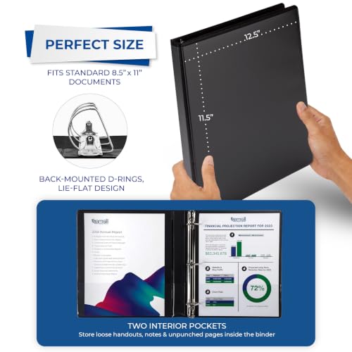 Image of Samsill Durable 0.5 inch 3 Ring Binder, D Ring Binder,100% Recycled Chipboard, Black