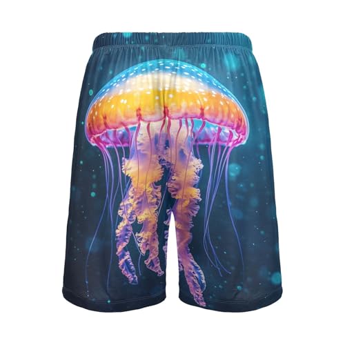 Jellyfish Blue Pajama Shorts for Men Lounge Pants Lounge Sleep Shorts Mens Sleep Shorts with Pockets, S-XXL2