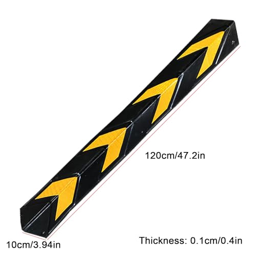 Reflective Rubber Wall Corner Guards with Yellow Stripe Parking Stopper Corner Guards, for Garage, Parking Lot, Warehouse, Office(120cm/47.2in)