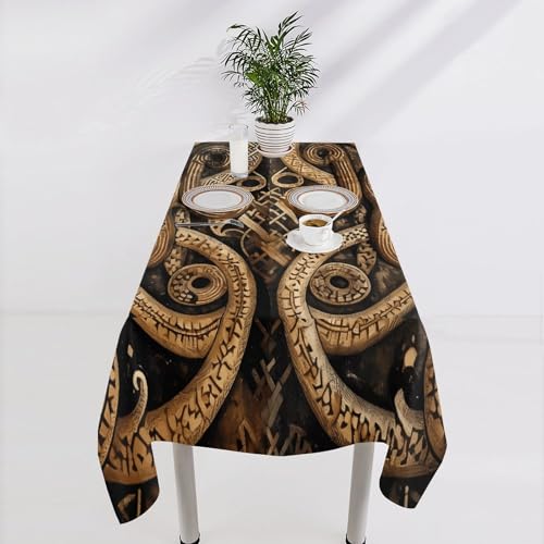 Nappe de table rectangulaire motif serpent lavable pour repas de Noël - 2