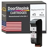 DoorStepInk Remanufactured in The USA Ink Cartridge Replacements for HP 45 51645 51645A Black for HP