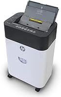 Vista 7 de HP - Trituradora de papel micro corte, alimentación automática de 120 hojas, tritura tarjetas de crédito y grapas, trituradora de papel resistente