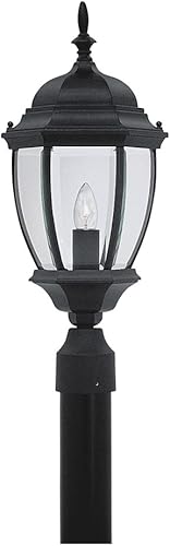 Miniatura 2 de Designers Fountain 2446-BK Tiverton - Farol de poste para exteriores, color negro