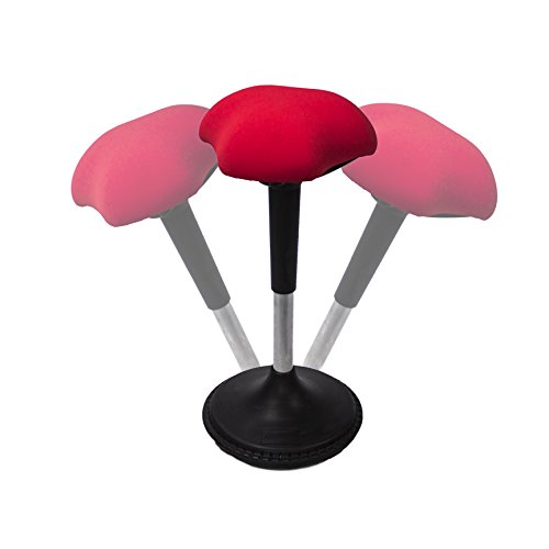 Image of AnthroDesk Wobble Chair Ergonomic Active Sitting Stool, Perfect for Standing Desks and Core Strengthening (Red)