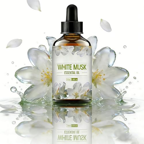 Fragancia flores aceite esencial hidratante nutritivo reparación profunda rostro, cuerpo, uñas, cabello pestañas adecuado toda piel refrescantes momentos, masajes(White Musk Essential Oil)