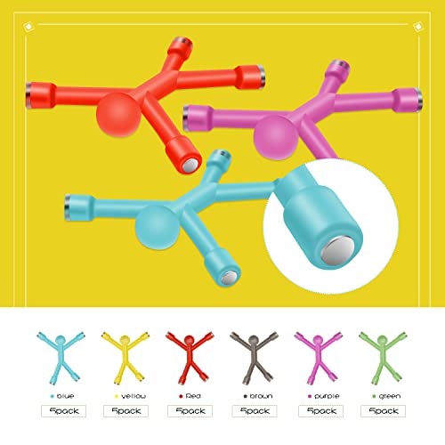 30 Pack Magnet Men, Colorful Fridge Magnetic People For Kids Adults, Mini Translucent Magnetic Men For Refrigerator, Whiteboard And Decoration, 6 Color #TOP4